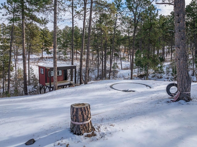 view of snowy yard