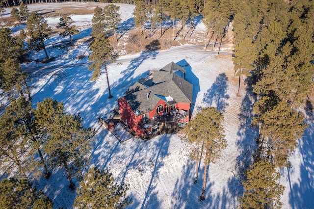 view of snowy aerial view