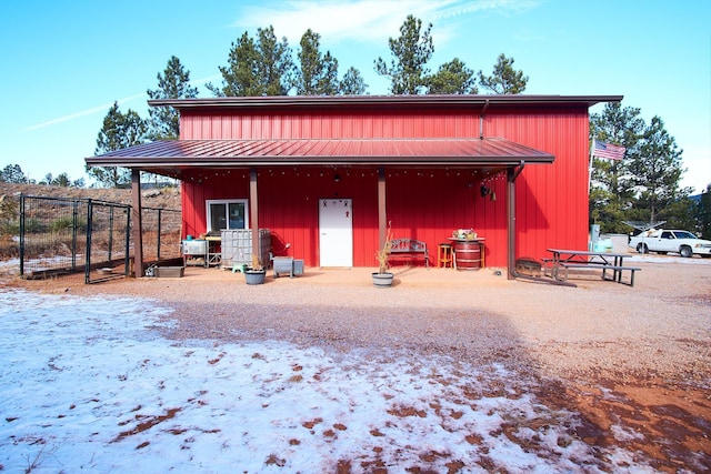 view of snow covered structure