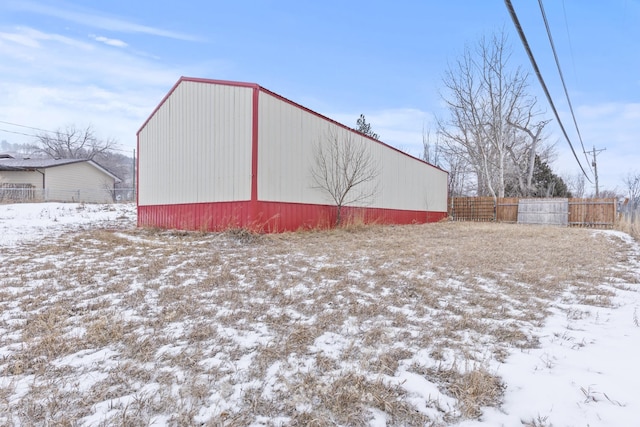 view of snow covered structure