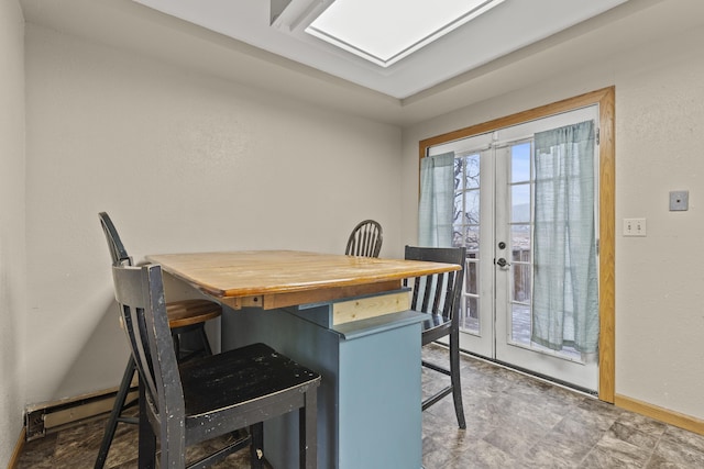 dining space with french doors