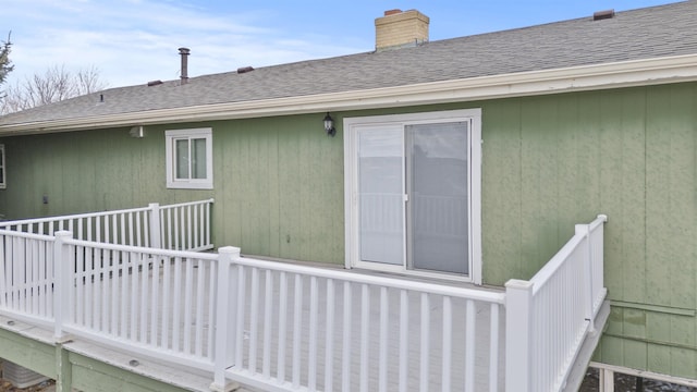 exterior space featuring a wooden deck