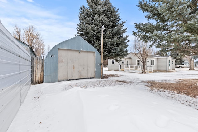 exterior space featuring a garage