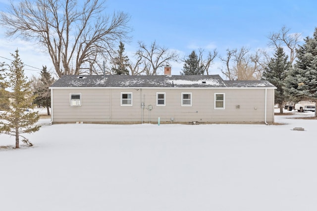 view of snow covered property