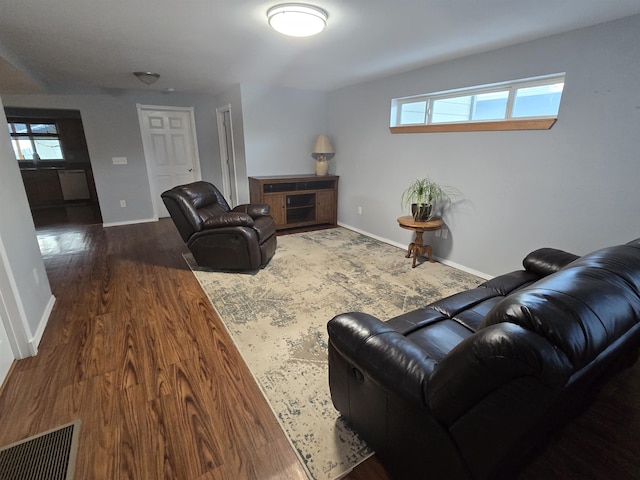 living room featuring hardwood / wood-style floors