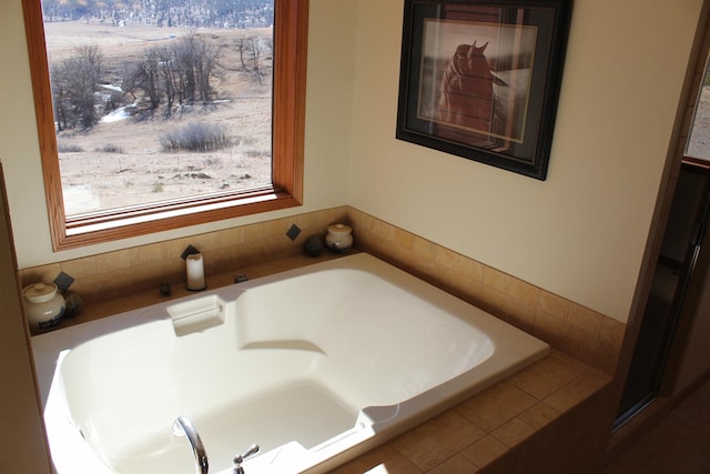 full bath with a garden tub