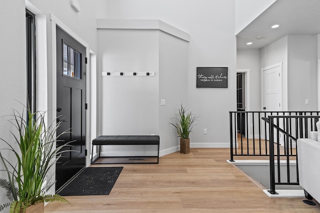 hallway featuring light wood-type flooring