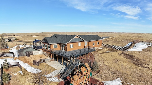 bird's eye view with a rural view