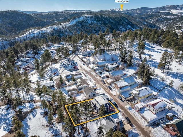 bird's eye view featuring a mountain view