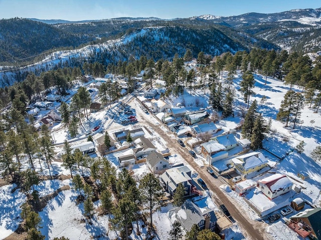 aerial view with a mountain view