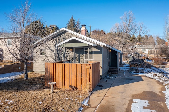 view of snowy exterior