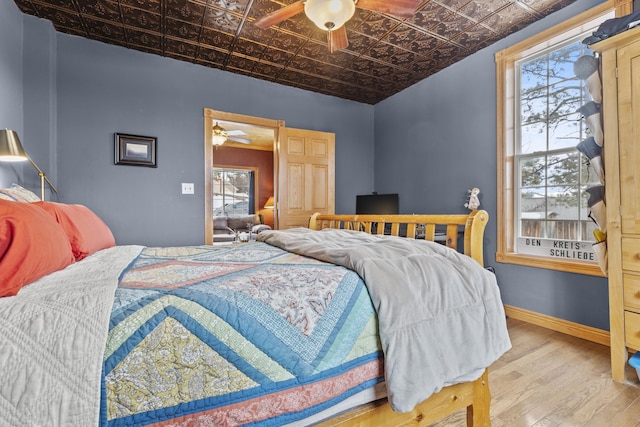 bedroom featuring light hardwood / wood-style flooring