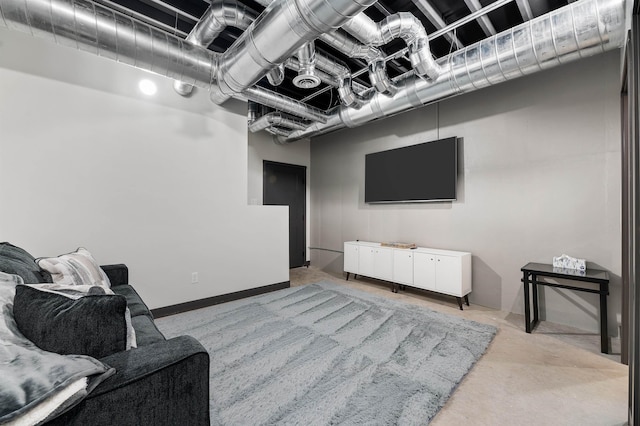 living room featuring carpet flooring