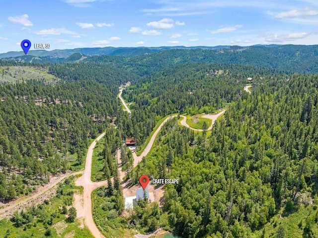 aerial view featuring a mountain view