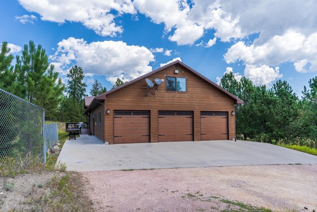 view of garage