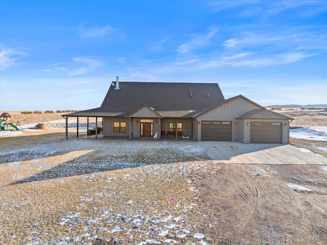 view of front of house with a garage