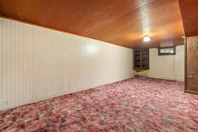 basement with carpet floors