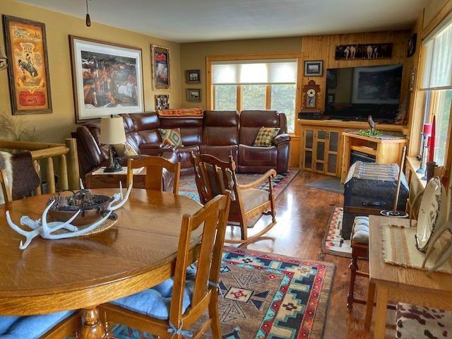 dining area featuring wood finished floors