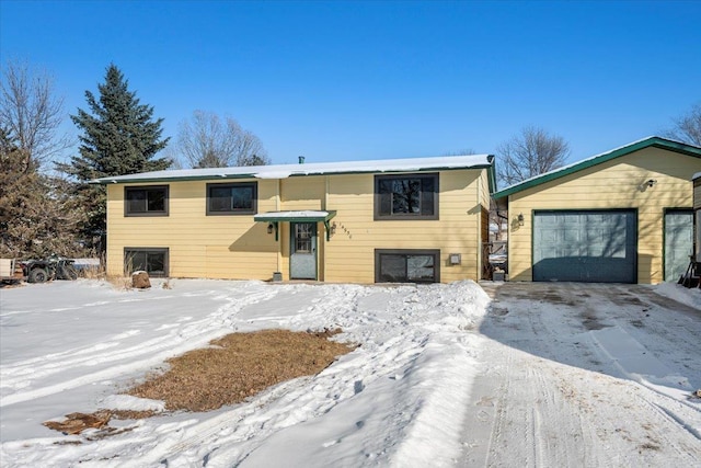 bi-level home with a garage