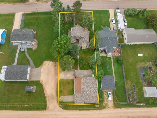 drone / aerial view with a residential view