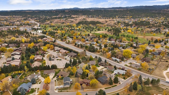 aerial view with a mountain view and a residential view