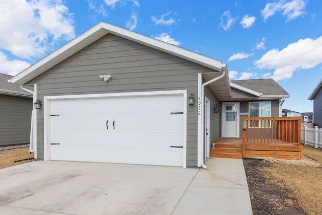 ranch-style home with a garage