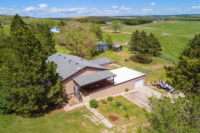 bird's eye view featuring a rural view