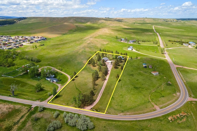 aerial view with a rural view