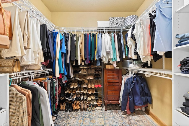 view of walk in closet