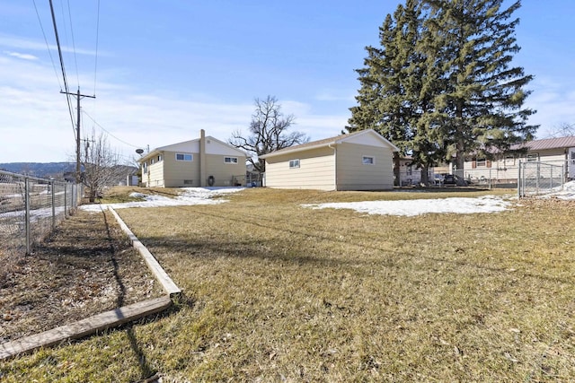 view of yard with fence