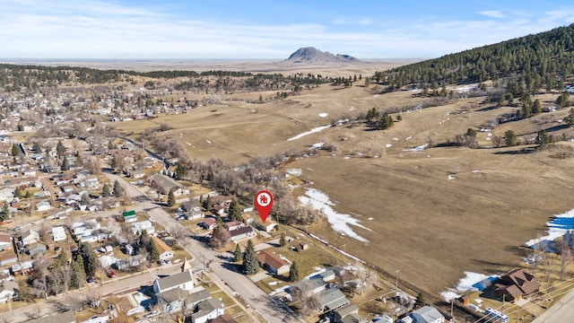 bird's eye view featuring a residential view and a mountain view