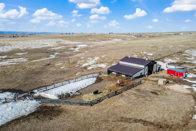 drone / aerial view featuring a rural view