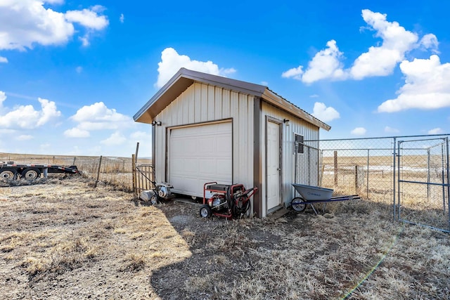 detached garage with fence