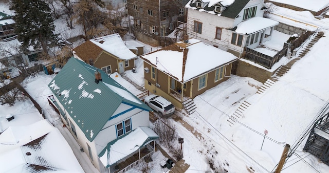 view of snowy aerial view