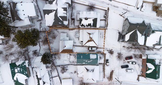 view of snowy aerial view