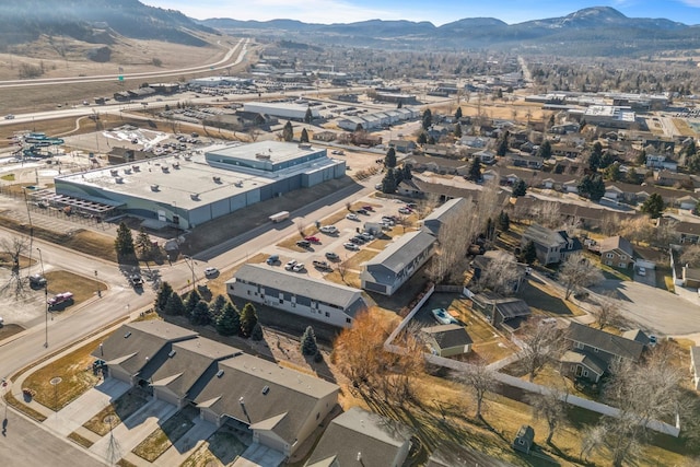 aerial view with a mountain view