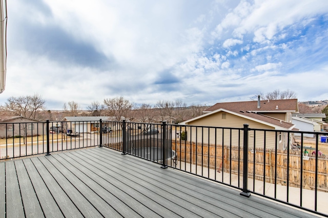 wooden terrace with fence