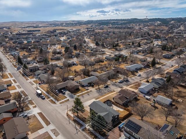 aerial view with a residential view