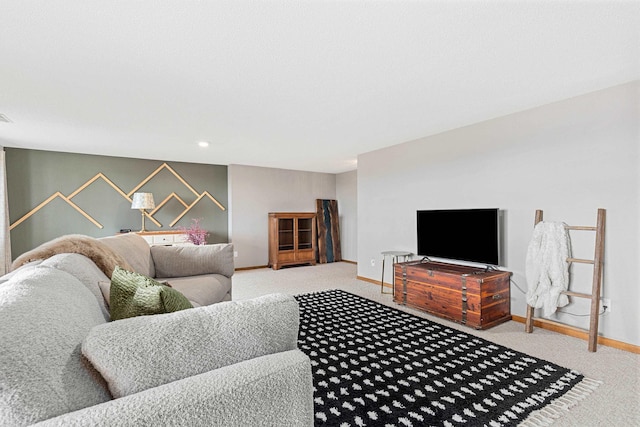 3418 Gray Fox Ct, Rapid City, SD 57701 - carpeted living room featuring an accent wall and baseboards