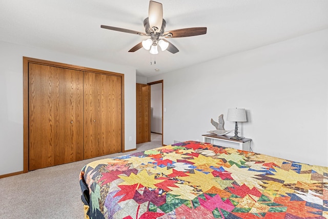 3418 Gray Fox Ct, Rapid City, SD 57701 - carpeted bedroom with a closet, baseboards, and ceiling fan