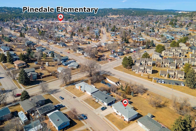 bird's eye view with a residential view