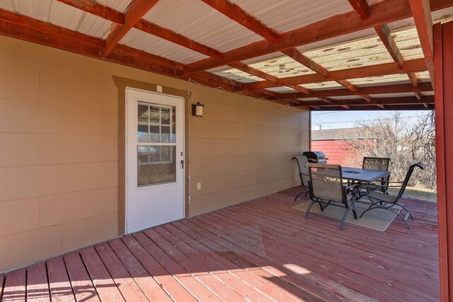 deck featuring outdoor dining space