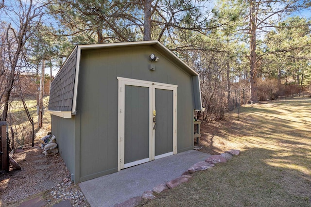 view of shed