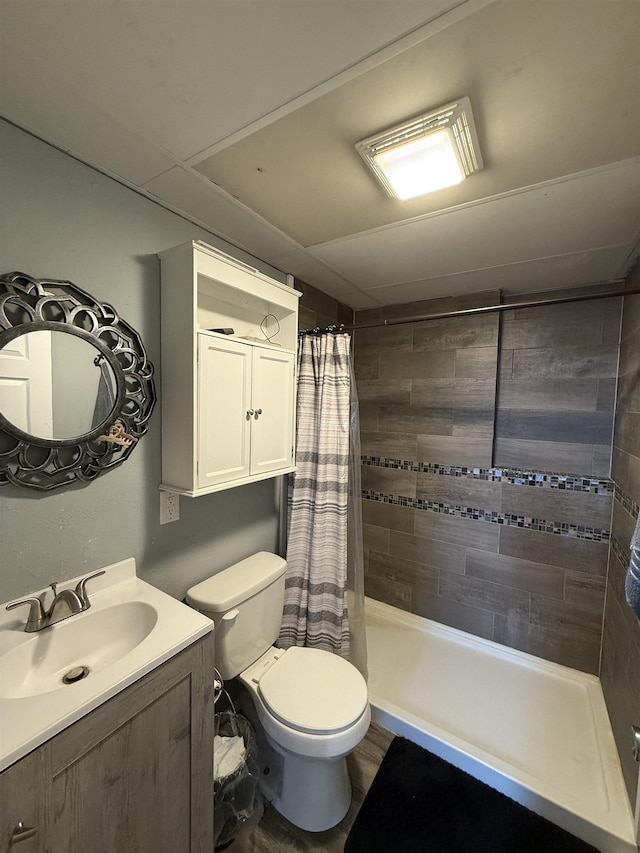 4809 Meadow Dr, Black Hawk, SD 57718 - bathroom with toilet, vanity, and tiled shower