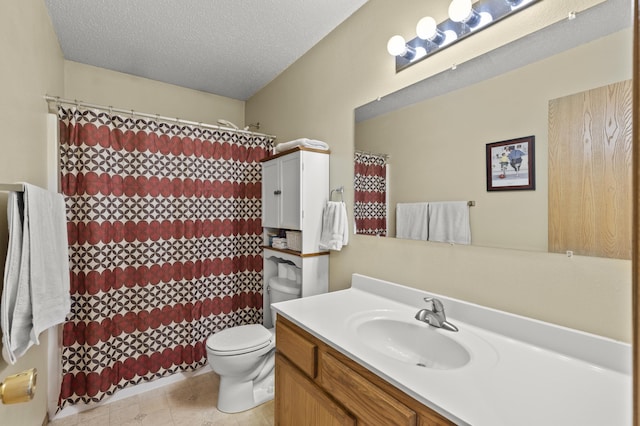3370 Remington Rd, Rapid City, SD 57703 - full bath featuring toilet, vanity, a shower with shower curtain, and a textured ceiling