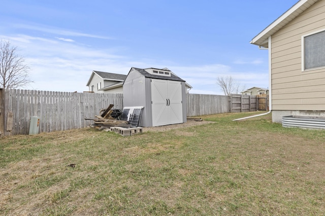 3370 Remington Rd, Rapid City, SD 57703 - view of yard with a storage unit, a fenced backyard, and an outdoor structure
