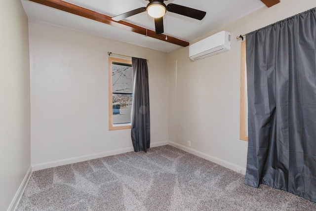 1227 S Street, Rapid City, SD 57701 - carpeted spare room with ceiling fan, baseboards, and an AC wall unit