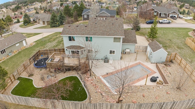 aerial view with a residential view