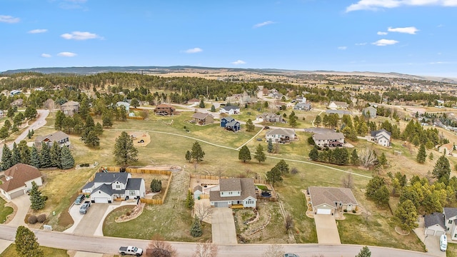 bird's eye view with a residential view