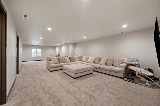 2334 Talisker Ave, Spearfish, SD 57783 - living area with recessed lighting, visible vents, and light colored carpet